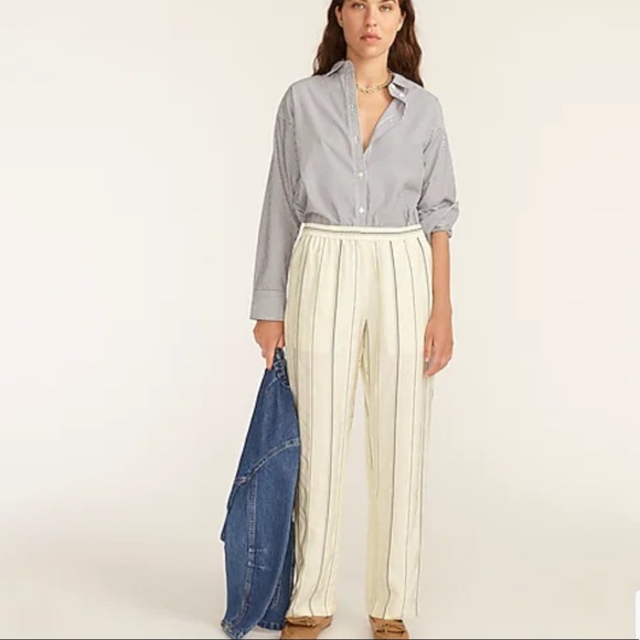 J. Crew Pull-On Stripe Jacquard Pants- NWT - Picture 2 of 4